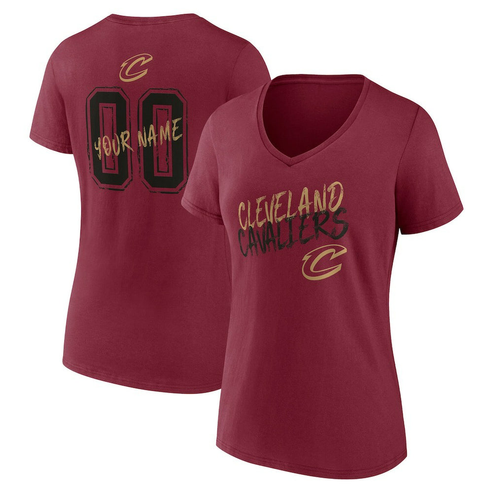 Cleveland Cavaliers Women's Hustle Custom V-Neck T-Shirt sale On Sale