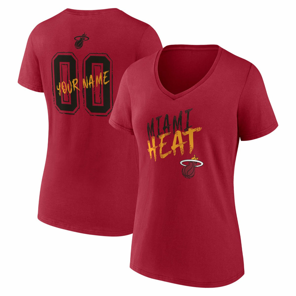 Miami Heat Women's Hustle Custom V-Neck T-Shirt On Sale