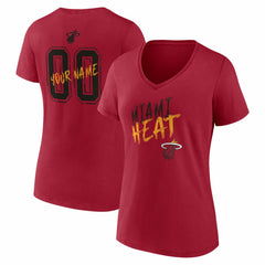 Miami Heat Women's Hustle Custom V-Neck T-Shirt On Sale