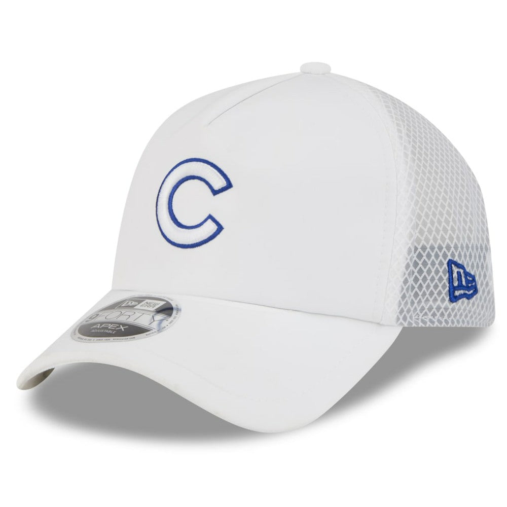 Chicago Cubs New Era 2026 Batting Practice Apex 9FORTY Adjustable Trucker Hat | MLB Sale