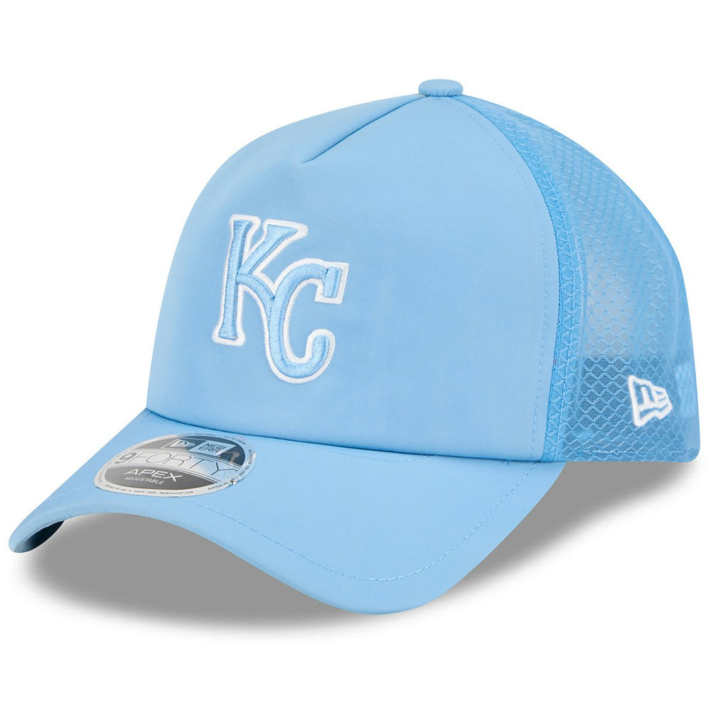 Kansas City Royals New Era 2026 Batting Practice Apex 9FORTY Adjustable Trucker Hat | MLB Discount