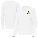 Athletics Antigua Women's Varsity Tri-Blend V-Neck Long Sleeve T-Shirt | MLB US