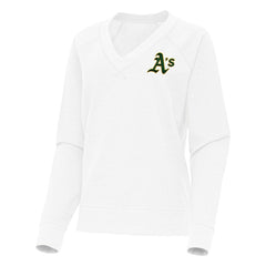 Athletics Antigua Women's Varsity Tri-Blend V-Neck Long Sleeve T-Shirt | MLB US