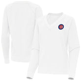 Chicago Cubs Antigua Women's Varsity Tri-Blend V-Neck Long Sleeve T-Shirt | MLB For sale