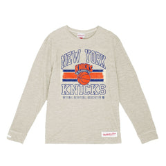 New York Knicks Striped Logo Lockup Premium T-Shirt Discount