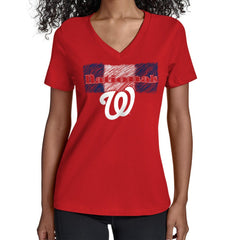 Washington Nationals Starter Women's Team Color Shading V-Neck T-Shirt | MLB US