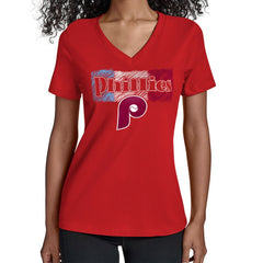 Philadelphia Phillies Starter Women's Team Color Shading V-Neck T-Shirt | MLB Discount