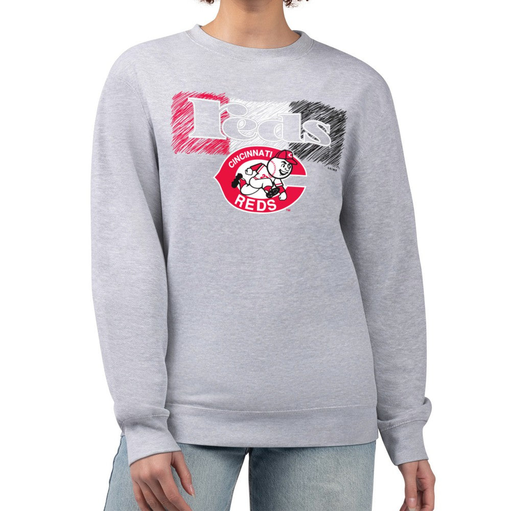 Cincinnati Reds Starter Women's Team Color Shading Fleece Pullover Sweatshirt | MLB Discount