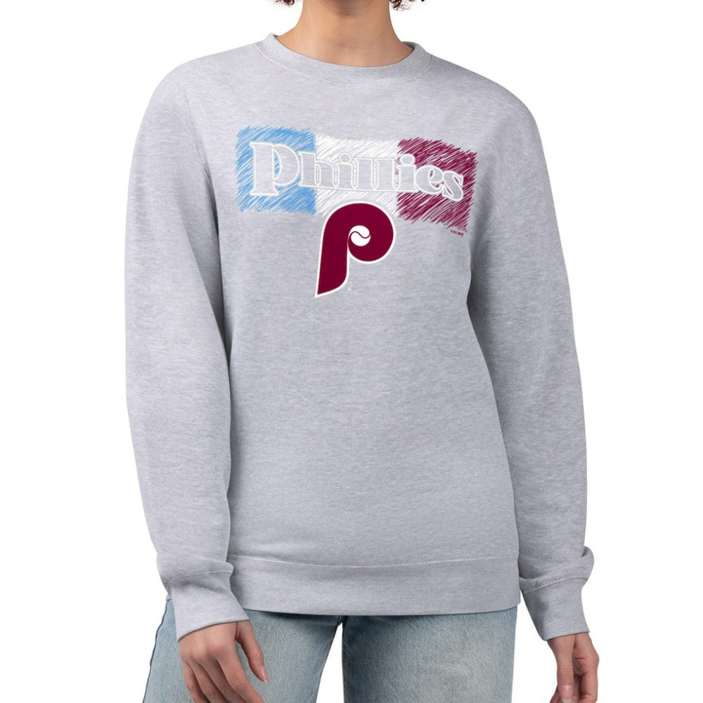 Philadelphia Phillies Starter Women's Team Color Shading Fleece Pullover Sweatshirt | MLB Discount