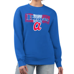 Atlanta Braves Starter Women's Team Color Shading Fleece Pullover Sweatshirt | MLB For sale
