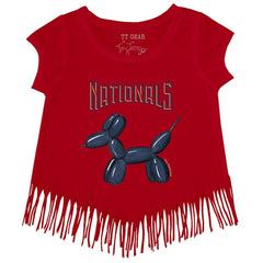Washington Nationals Tiny Turnip Girls Youth Balloon Dog Fringe T-Shirt | MLB US