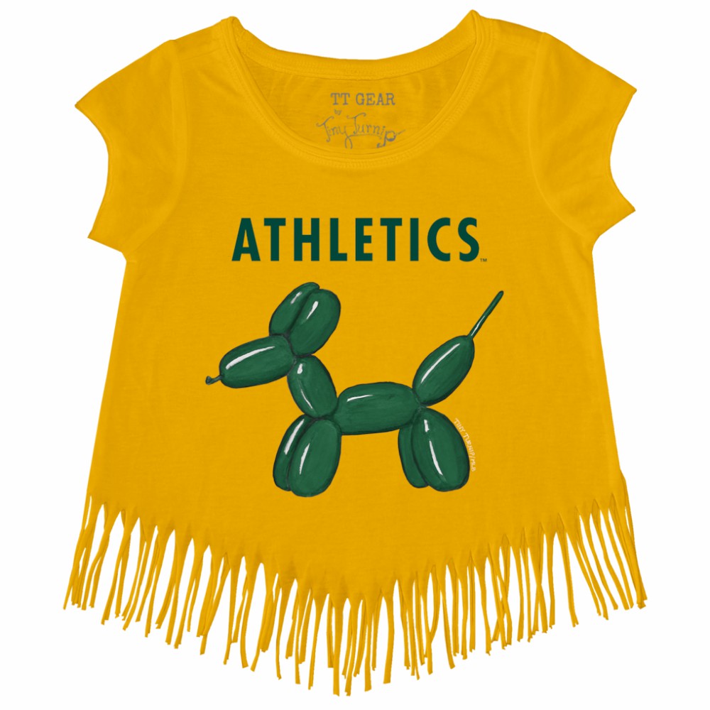 Athletics Tiny Turnip Girls Youth Balloon Dog Fringe T-Shirt | MLB Outlet