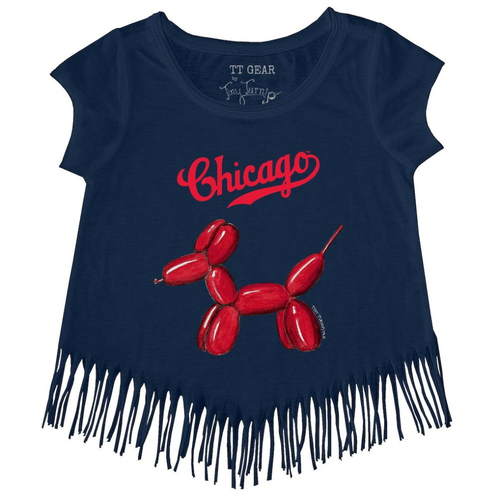 Chicago Cubs Tiny Turnip Girls Youth Balloon Dog Fringe T-Shirt | MLB Shop