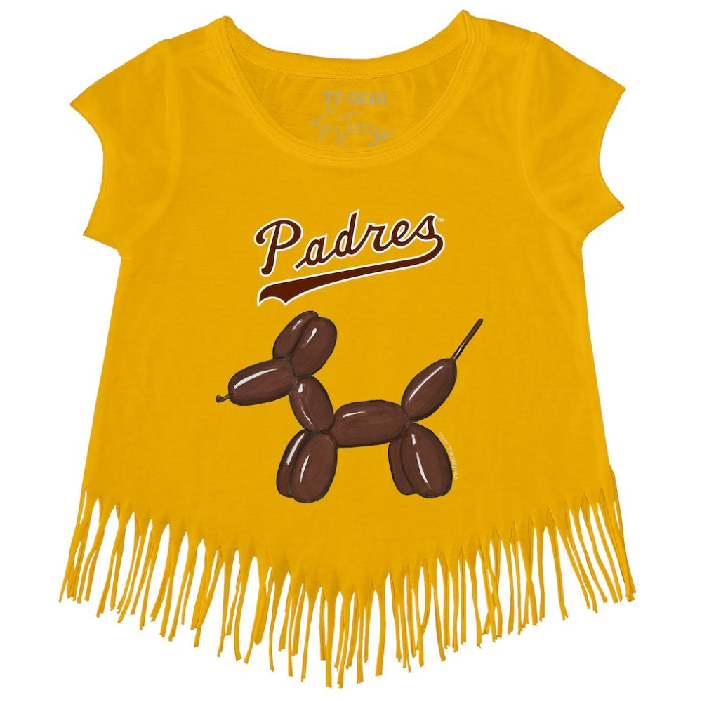 San Diego Padres Tiny Turnip Girls Youth Balloon Dog Fringe T-Shirt | MLB Near me