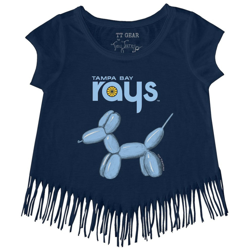 Tampa Bay Rays Tiny Turnip Girls Youth Balloon Dog Fringe T-Shirt | MLB New