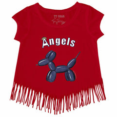 Los Angeles Angels Tiny Turnip Girls Youth Balloon Dog Fringe T-Shirt | MLB US