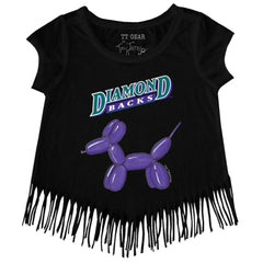 Arizona Diamondbacks Tiny Turnip Girls Youth Balloon Dog Fringe T-Shirt | MLB Outlet