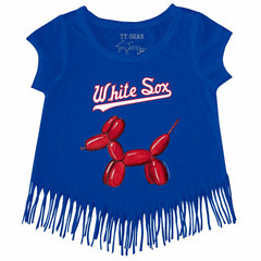 Chicago White Sox Tiny Turnip Girls Youth Balloon Dog Fringe T-Shirt | MLB New