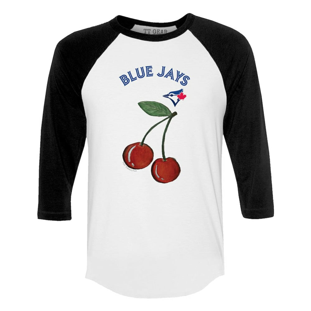 Toronto Blue Jays Tiny Turnip Women's Cherries 3/4-Sleeve Raglan Baseball T-Shirt | MLB US