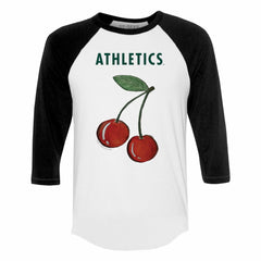 Athletics Tiny Turnip Women's Cherries 3/4-Sleeve Raglan Baseball T-Shirt | MLB Discount