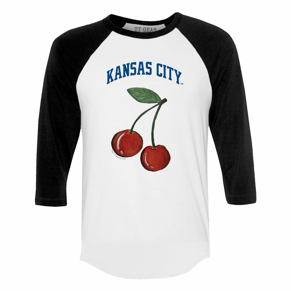 Kansas City Royals Tiny Turnip Women's Cherries 3/4-Sleeve Raglan Baseball T-Shirt | MLB Shop