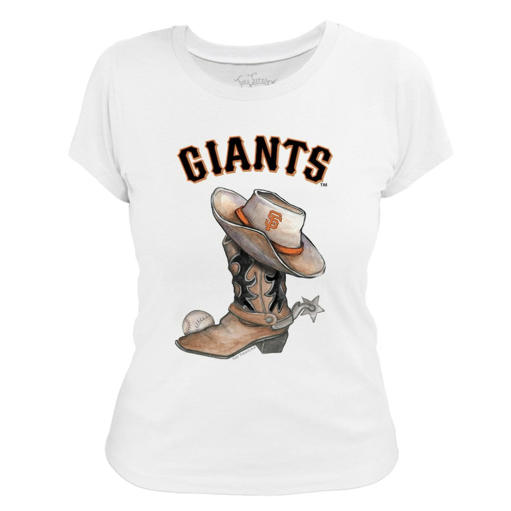 San Francisco Giants Tiny Turnip Women's Cowboy Boot T-Shirt | MLB New