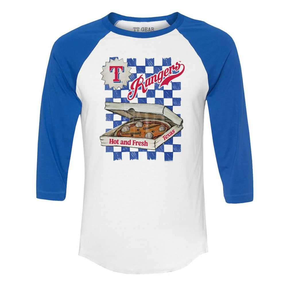 Texas Rangers Tiny Turnip Women's Pizza 3/4-Sleeve Raglan Baseball T-Shirt | MLB Near me