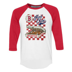 Boston Red Sox Tiny Turnip Women's Pizza 3/4-Sleeve Raglan Baseball T-Shirt | MLB Near me