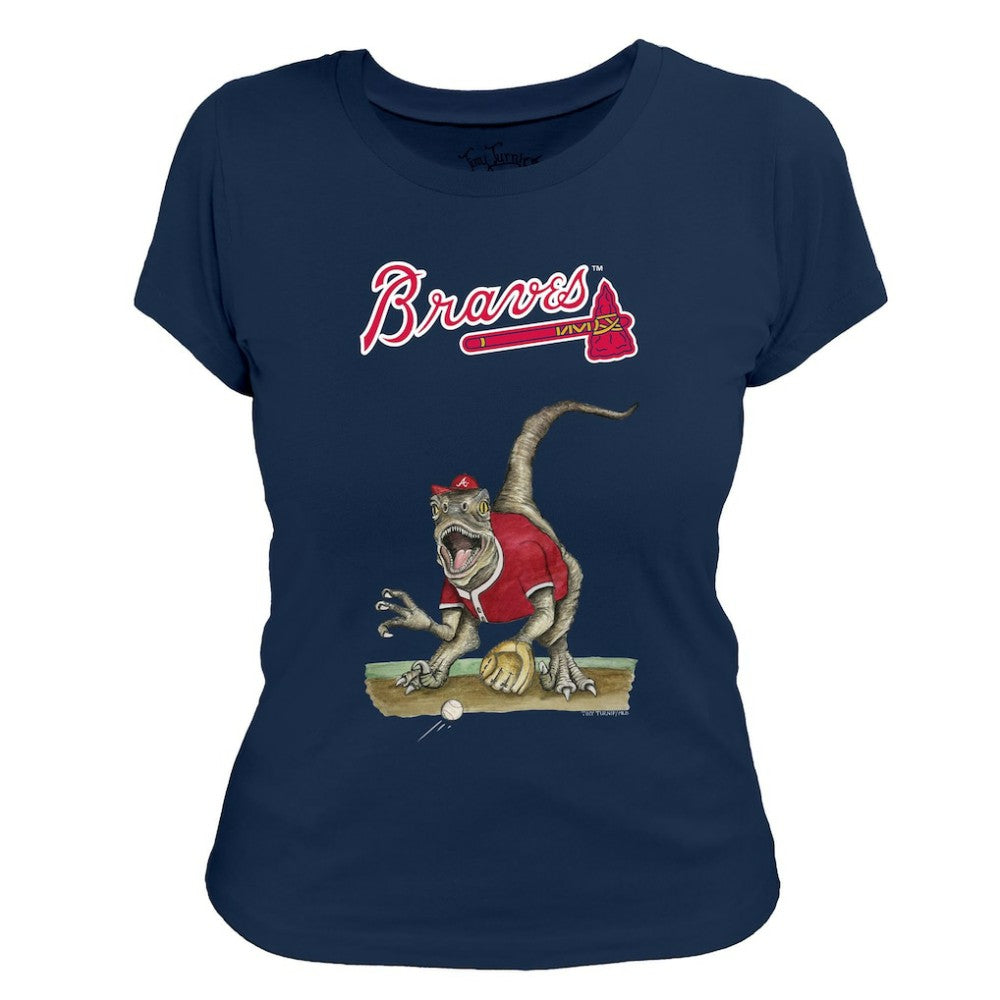 Atlanta Braves Tiny Turnip Women's Velociraptor T-Shirt | MLB Shop