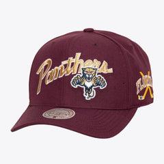 Florida Panthers Mitchell & Ness x Just Don Wave Script Pro Strapback Hat Sale