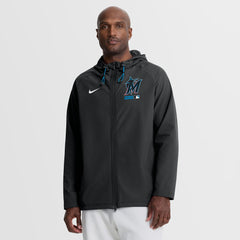 Miami Marlins Nike Authentic Collection Raglan Therma-FIT Full-Zip Hooded Jacket | MLB For sale