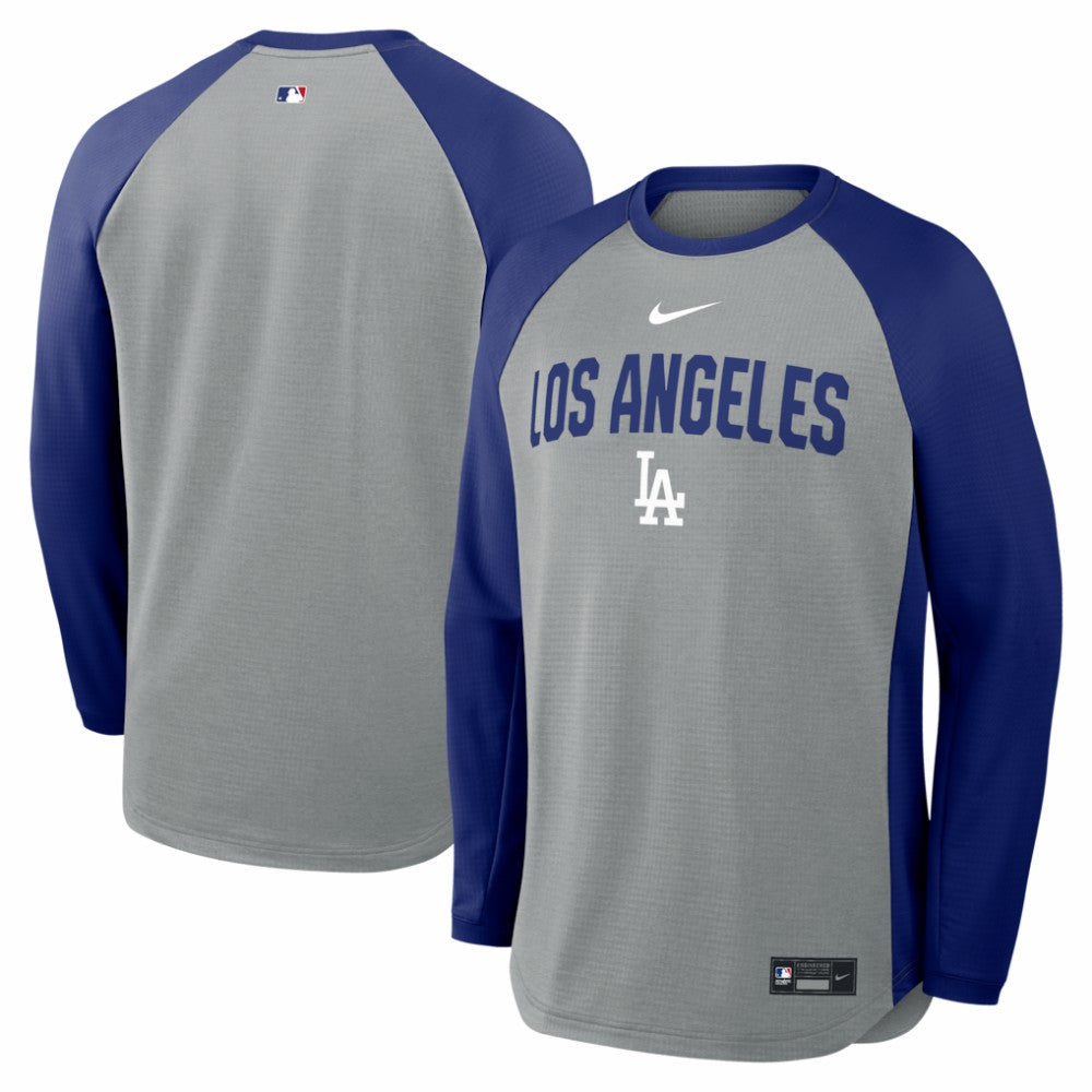 Los Angeles Dodgers Nike Authentic Collection Raglan Dri-FIT Sweatshirt | MLB Discount
