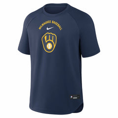 Milwaukee Brewers Nike Authentic Collection Batting Practice Pre-Game Raglan Dri-FIT Top | MLB Sale
