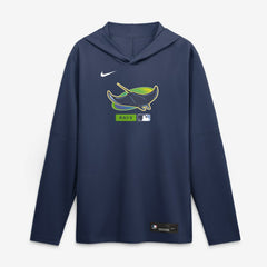 Tampa Bay Rays Nike Authentic Collection Dri-FIT Long Sleeve Hooded T-Shirt | MLB Discount