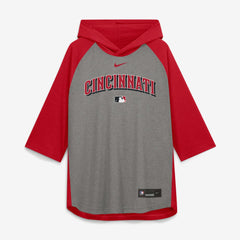 Cincinnati Reds Nike Authentic Collection Flux Dri-FIT Raglan 3/4-Sleeve Hooded T-Shirt | MLB Sale