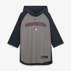 Washington Nationals Nike Authentic Collection Flux Dri-FIT Raglan 3/4-Sleeve Hooded T-Shirt | MLB For sale