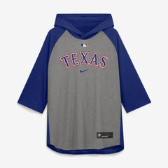 Texas Rangers Nike Authentic Collection Flux Dri-FIT Raglan 3/4-Sleeve Hooded T-Shirt | MLB Outlet