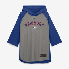 New York Mets Nike Authentic Collection Flux Dri-FIT Raglan 3/4-Sleeve Hooded T-Shirt | MLB Shop