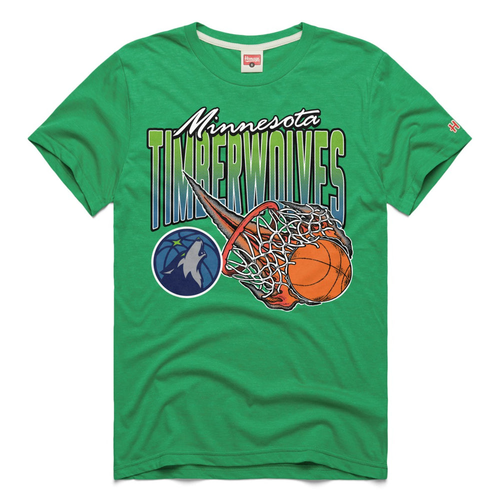 Minnesota Timberwolves Homage Unisex On Fire Tri-Blend T-Shirt Online