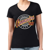 Washington Commanders G-III 4Her by Carl Banks Women's Super-Slim Fit Lightweight Pinstripe Circle V-Neck T-Shirt