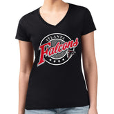 Atlanta Falcons G-III 4Her by Carl Banks Women's Super-Slim Fit Lightweight Pinstripe Circle V-Neck T-Shirt