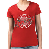 Tampa Bay Buccaneers G-III 4Her by Carl Banks Women's Super-Slim Fit Lightweight Pinstripe Circle V-Neck T-Shirt