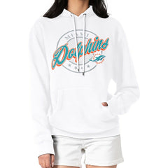 Miami Dolphins G-III 4Her by Carl Banks Women's Pinstripe Circle Fleece Pullover Hoodie