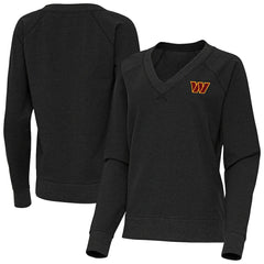 Washington Commanders Antigua Women's Varsity Tri-Blend V-Neck Long Sleeve T-Shirt