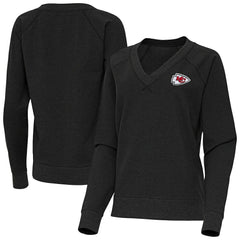 Kansas City Chiefs Antigua Women's Varsity Tri-Blend V-Neck Long Sleeve T-Shirt