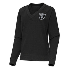 Las Vegas Raiders Antigua Women's Varsity Tri-Blend V-Neck Long Sleeve T-Shirt