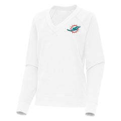 Miami Dolphins Antigua Women's Varsity Tri-Blend V-Neck Long Sleeve T-Shirt
