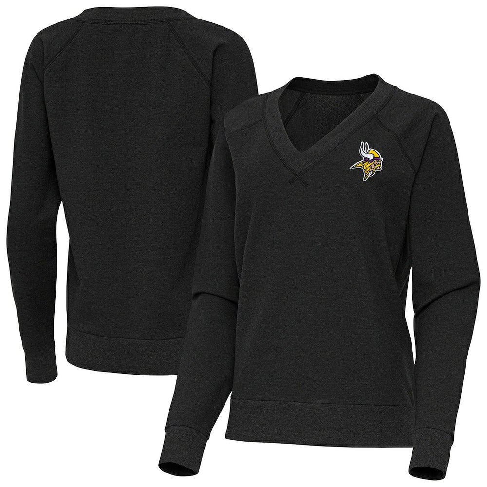 Minnesota Vikings Antigua Women's Varsity Tri-Blend V-Neck Long Sleeve T-Shirt