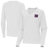 New York Giants Antigua Women's Varsity Tri-Blend V-Neck Long Sleeve T-Shirt