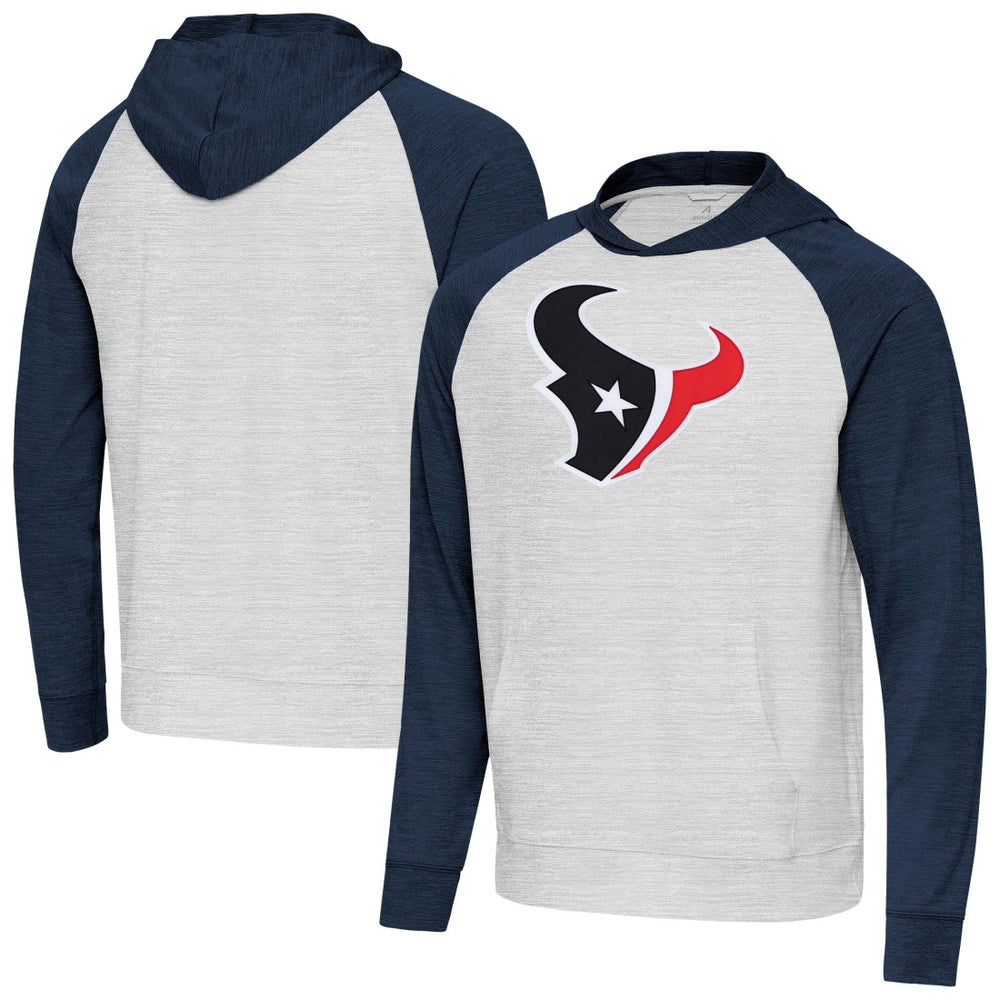 Houston Texans Antigua Urgent Raglan Pullover Hoodie